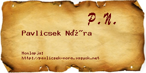 Pavlicsek Nóra névjegykártya