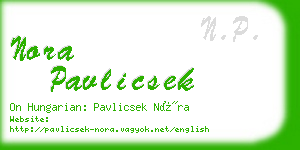 nora pavlicsek business card